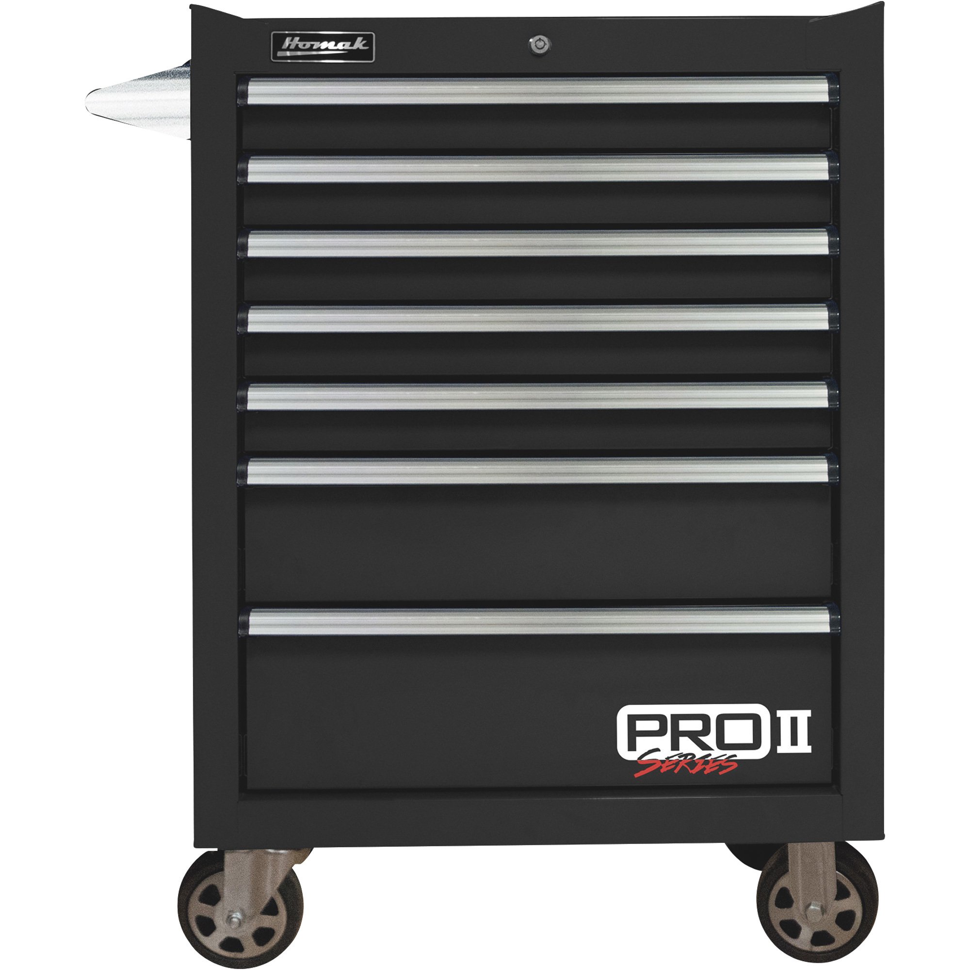 Homak 27in. Pro II 7-Drawer Rolling Tool Cabinet — 9115 Cu. In. of Storage, 27in.W x 24.5in.D x 39in.H